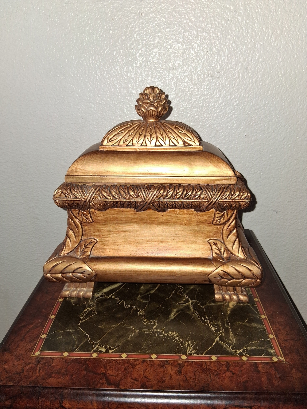Vintage Gold Decorative Resin Jewelry Box - Elegant Home Accent